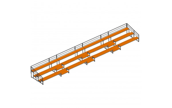 Трибуна для зрителей 3 ряда на 66 мест с перилами Spektr Sport 600_380