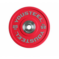 Диск PU 25кг YouSteel бампированный, полиуретановый, красный