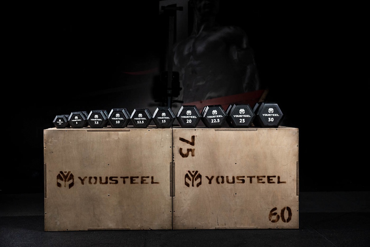 Гантель обрезиненная YouSteel HEX DB 35 кг 1197_800