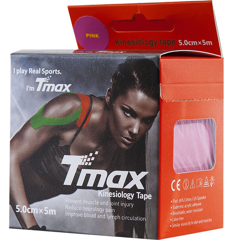 Тейп кинезиологический Tmax Extra Sticky Pink розовый 800_800