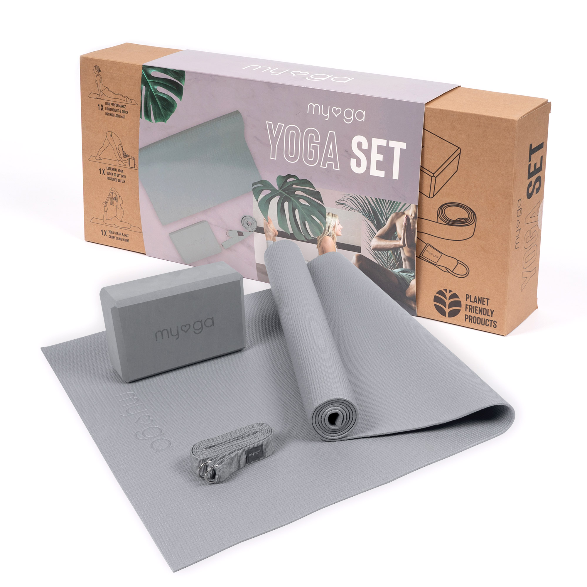 Набор для йоги Myga Yoga Starter Set RY1502 серый 2000_2000