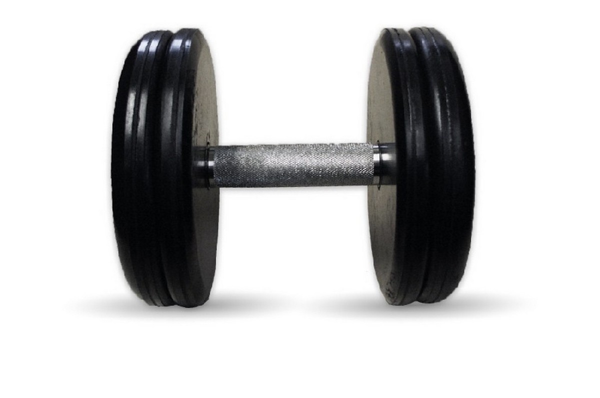 Гантель классик с вращающейся ручкой хром 22 кг MB Barbell MB-FdbEM-B22 1200_795